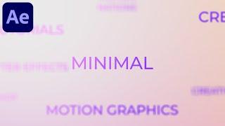 3D Minimal Text Animation in After Effects - After Effects Tutorial