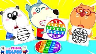 Who Draws it Better? | Drawing Challenge | Let's Play Pop It with Wolfoo and Friends | Kids Videos