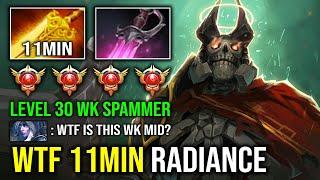 WTF 11MIN RADIANCE Level 30 WK Spammer Unkillable Khanda 1 Shot Crit Wraith King Dota 2