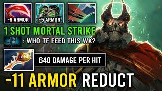 WTF 11 Armor Reduction 100% Max Physical Crit 640 Damage Per Hit Hard Carry Wraith King Dota 2