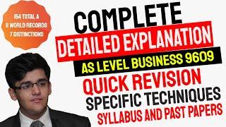 Business AS Level 9609 | Comprehensive Coverage | Sir Hunain Zia