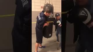 Duran shows you the jab,faint,and counter to wide hooks to the body