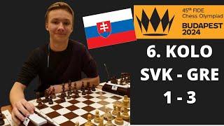 06. kolo; Šachová olympiáda Budapešť 2024, SVK vs. GRE 1,0 - 3,0