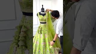 Lehenga Making Process || Green color Sequence Embroidery work Designer Lehenga for Wedding #lehenga