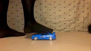 Giantess crush toy car barefoot / tights #asmr #crushingasmr