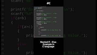 nested If else example in c language program #shorts youtube