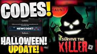 *NEW* ALL WORKING HALLOWEEN UPDATE CODES FOR SURVIVE THE KILLER! ROBLOX SURVIVE THE KILLER CODES