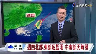 【1119台視晚間氣象】明北部.東北部短暫雨 基宜局部雨大