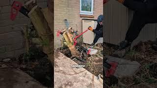 как достать пень домкратом
