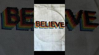 Rainbow Believe Cross Stitch Pattern 
