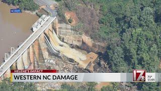 New images: Damage to Lake Lure Dam and S. Asheville flooding