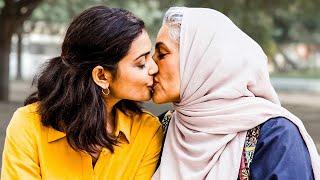 Older Arab Women and Young Indian Women | Lesbian Kissing Scenes