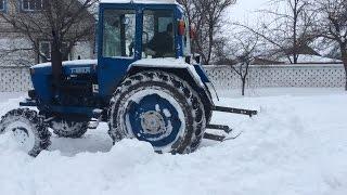 Самодельный отвал на Т-40 АМ. Уборка снега.