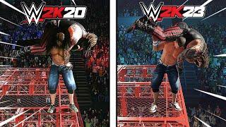 Best Extreme FINISHERS in WWE 2K20 vs 2K23 !!!