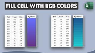 How to Fill cell with RGB color - Excel Formula to find the cell color value - Excel Trick