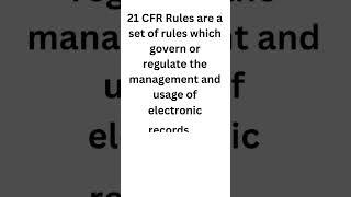 what is 21 CFR  in  pharma ? #pharma #shorts