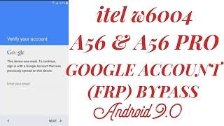 Itel W6004, A56 Google  account FRP BYPASS | How to bypass Google account frp itel w6004 A56