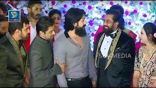 Rocking Star Yash appeared at Dhruva Sarja Prerana Grand Wedding Reception