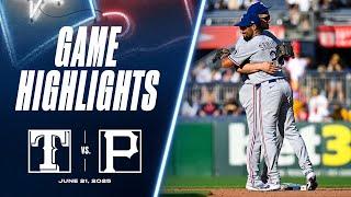 Rangers vs. Pirates Game Highlights (6/21/25) | MLB Highlights