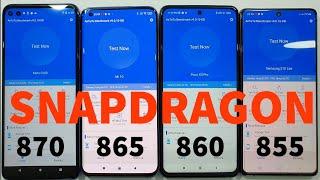 Snapdragon 870 vs  865 vs 860 vs 855 Antutu Benchmark Test