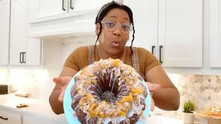 I just made the BEST peach cobbler pound cake! | Day in the life of a baker