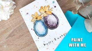 Watercolor Easter Cards PAINT WITH ME - real time DIY