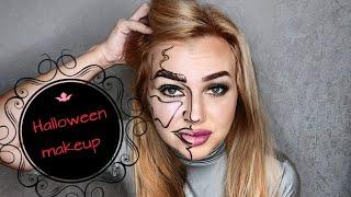 Макияж на хэллоуин поп-арт/Halloween makeup pop-art