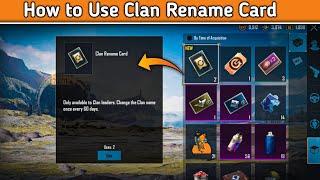 How to Use Clan Rename Card || How to Change Clan Name || Clan Rename Card Kaise Milega