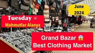 Very BIG Market prices for Clothing in Mahmutlar on Tuesday Türkiye Turkey Antalya Alanya June 2024