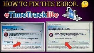 Unhandled Exception Error|eSSL|eTimeTrackLite Login Error Solved|'Microsoft.ACE.OLEDB.12.0'Error Fix