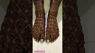 Easy Foot Mehndi Design || Bridal Mehndi Design For Leg || Simple Dulhan Feet #shorts #henna