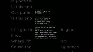 Bones - Imagine Dragons #lyrics