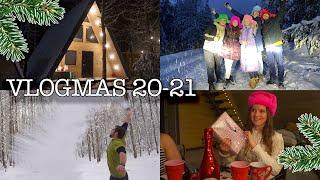 VLOGMAS 20-21  ГОЛАЯ В  - 25 НА УЛИЦЕ   ДР Наташи БЕРСИК В ШИКАРНОМ ДОМИКЕ НА ПРИРОДЕ 