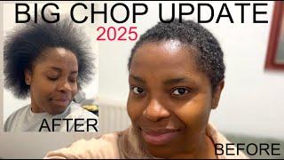 BIG CHOP NATURAL HAIR UPDATE 2025 | 1 YEAR HAIR GROWTH