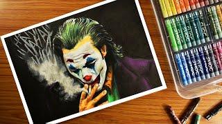 Joker Drawing with Oil Pastels - Step by Step | How to Draw Joker with Oil Pastel for Beginners