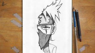 How to Draw Kakashi (Half Face) | Step-by-Step Tutorial