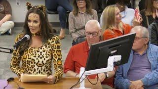 Woman Dressed Like A Cat Goes On Bigoted Rant Against Trans School Board Member