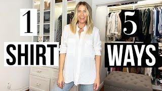 How To Style 1 WHITE SHIRT 5 WAYS