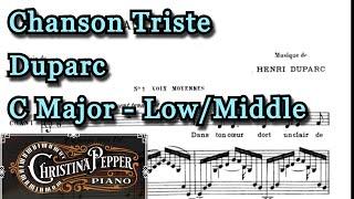 Chanson Triste C Major Piano Accompaniment Duparc Karaoke Low/Middle Voice