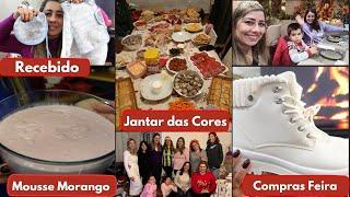 Jantar das Cores || Mousse de Morango || Recebido Maravilhoso || Compras na Feira