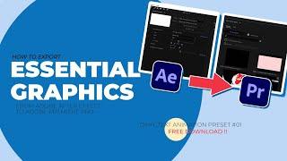 How to Export Essential Graphics from After effect to Premiere Pro (FREE DOWNLOAD)