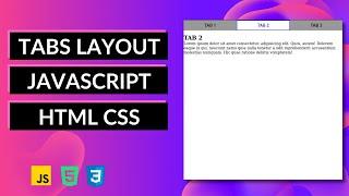 CREATE TABS WITH JAVASCRIPT HTML CSS