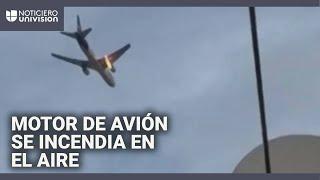 En video: Motor de un avión de FedEx se incendia en pleno vuelo tras chocar con un ave