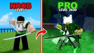 Noob to Pro as Zoro using True Triple Katana in Blox Fruits! Level 1 to Max Level