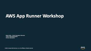 How to build and deploy web applications with AWS App Runner - AWS Virtual Workshop