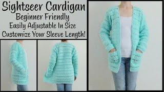 The Sightseer Cardigan | Easy Crochet Cardigan - Beginner Friendly | Crochet Sweater Tutorial