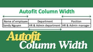 Autofit Column Width | Excel tips| Excel learning.