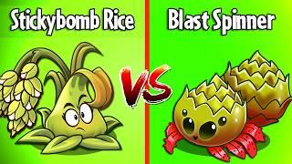 BLAST SPINNER vs STICKYBOMB RICE - Who Will Win? - Pvz 2 Plant vs Plant