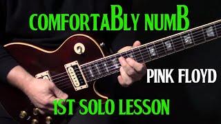 how to play "Comfortably Numb" first guitar solo by Pink Floyd | lesson tutorial | LESSON