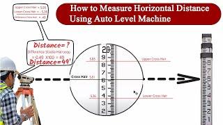 How to Measure Distance  Autolevel Machine| How to Calculate Distance Between Two Point by Autolevel